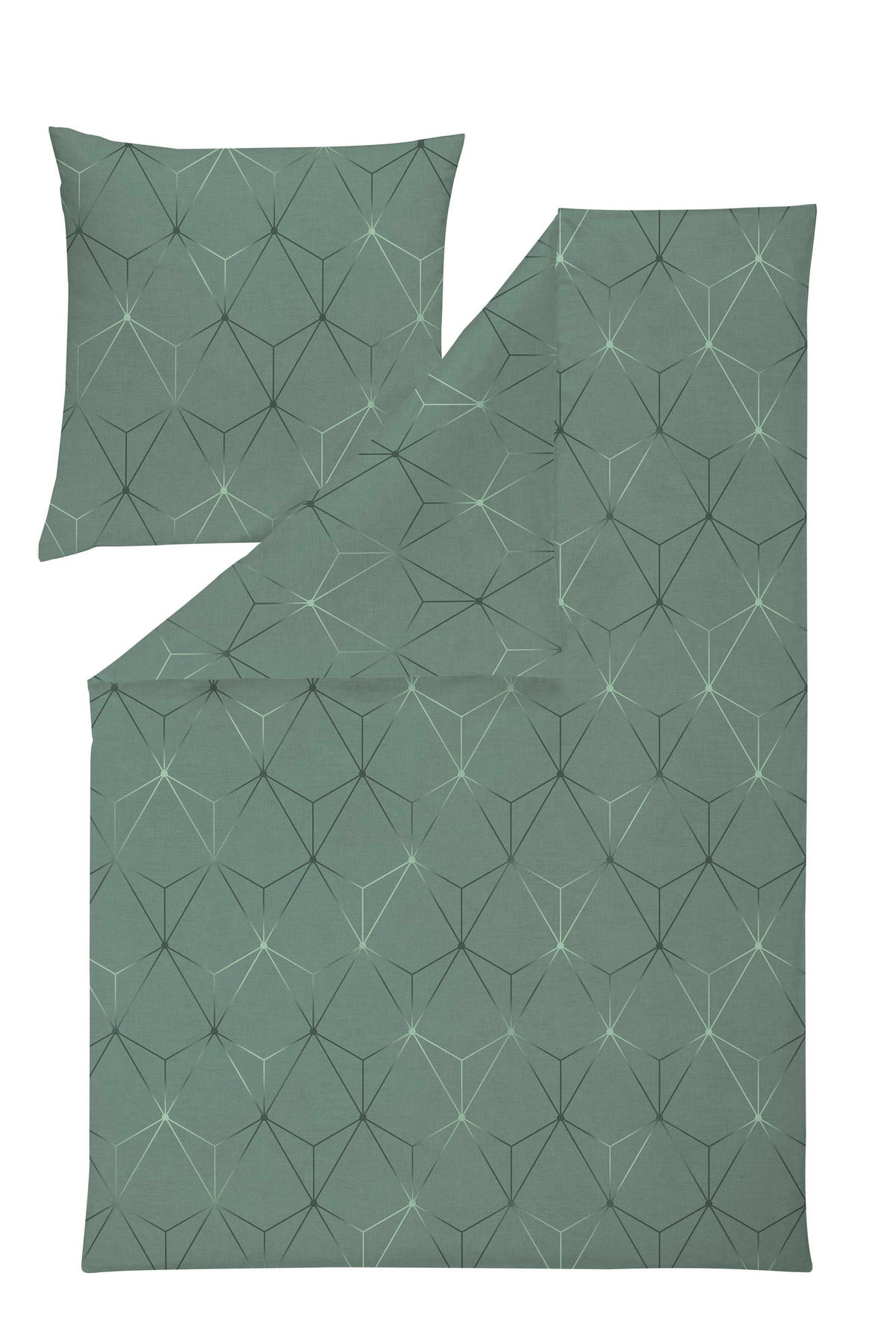 BETTWÄSCHE ATELIER Makosatin 155/220 cm  - Grün, Design, Textil (155/220cm) - Estella