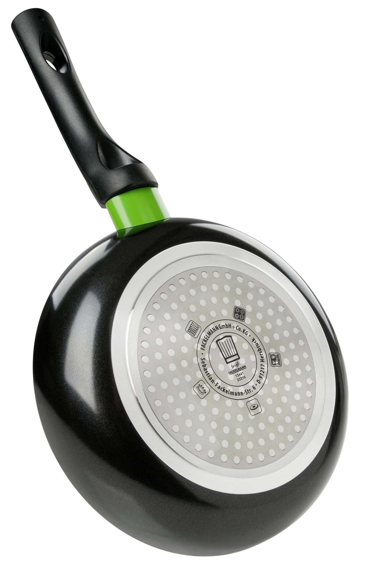 TIGAIE PENTRU PRĂJIT 20 cm  - verde/negru, Design, metal (20cm) - Chefkoch+Fackelmann