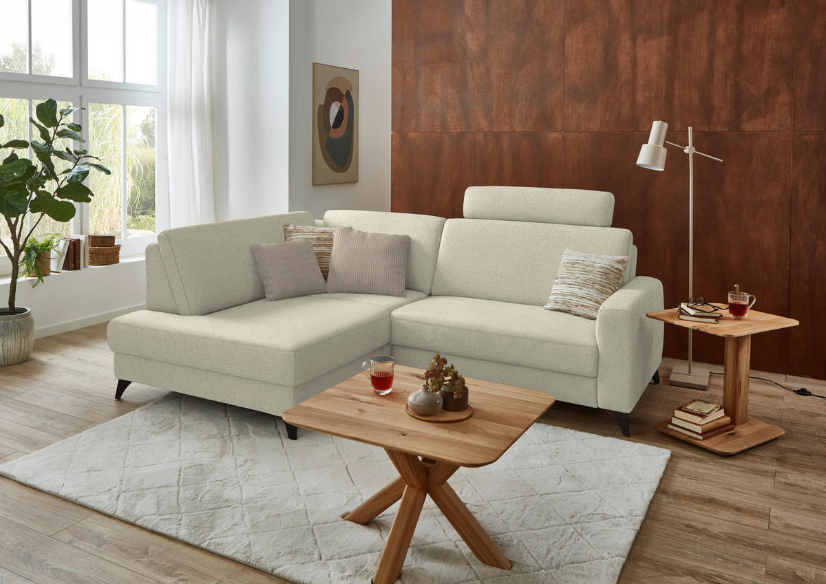 ECKSOFA  Chenille Silberfarben  - Silberfarben/Schwarz, Design, Textil/Metall (182/239cm) - Beldomo Comfort