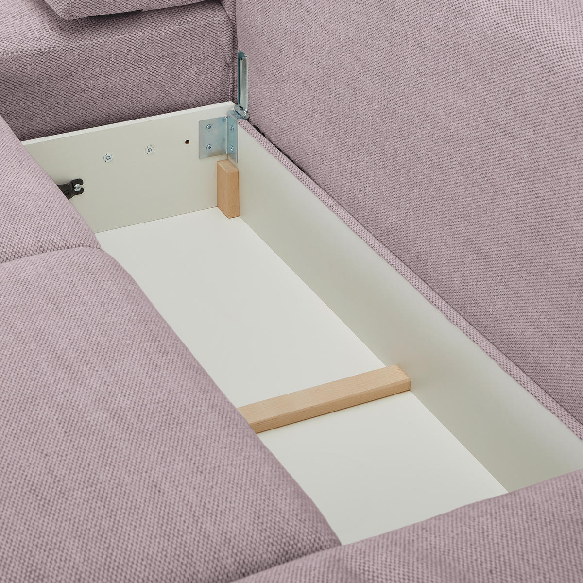 WOHNLANDSCHAFT in Flachgewebe Altrosa  - Buchefarben/Schwarz, Konventionell, Holz/Kunststoff (283/371/208cm) - Livetastic
