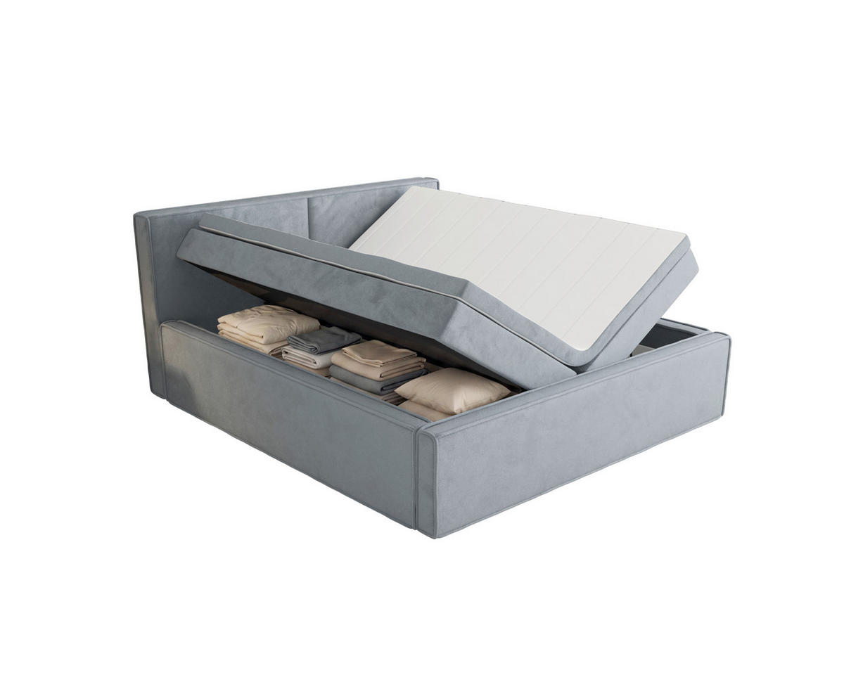 BOXBETT 180/200 cm  in Grau  - Grau, MODERN, Textil (180/200cm) - MID.YOU