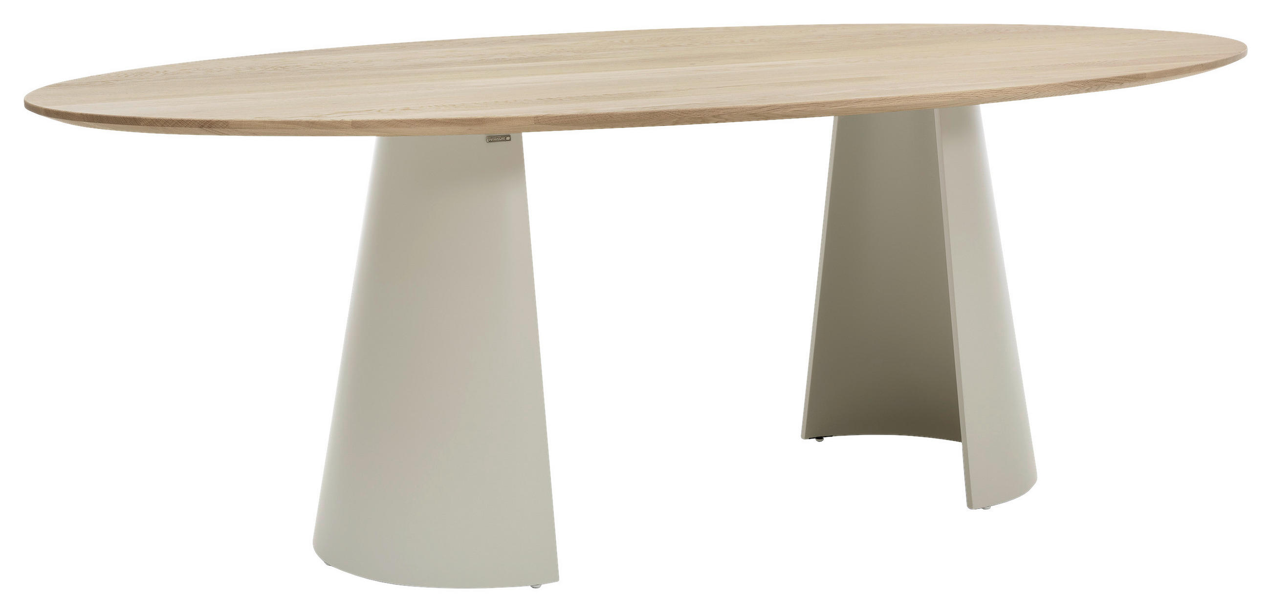 ESSTISCH 220/115/75 cm Echtholz  Holz in verschiedenen Größen erhältlich, Variantenauswahl, Gestellauswahl oval Eichefarben  - Eichefarben/Grau, Design, Holz (220/115/75cm) - Musterring