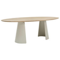 ESSTISCH 220/115/75 cm Echtholz  Holz in verschiedenen Größen erhältlich, Variantenauswahl, Gestellauswahl oval Eichefarben  - Eichefarben/Grau, Design, Holz (220/115/75cm) - Musterring