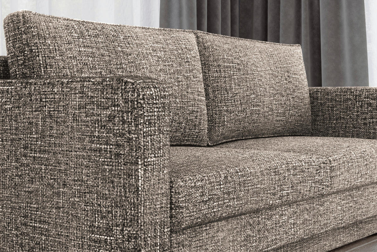 SCHLAFSOFA COCO Braun  inkl. Rückenkissen, Schlaffunktion  - Erlefarben/Schwarz, Design, Holzwerkstoff/Kunststoff (232/90/97cm) - MID.YOU