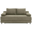 SCHLAFSOFA  mit Liegefunktion, Schlafen auf Sitzhöhe Cord Olivgrün  - Schwarz/Olivgrün, KONVENTIONELL, Holz/Textil (196/96/103cm) - Carryhome