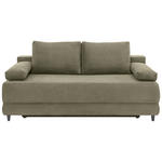 SCHLAFSOFA  mit Liegefunktion, Schlafen auf Sitzhöhe Cord Olivgrün  - Schwarz/Olivgrün, KONVENTIONELL, Holz/Textil (196/96/103cm) - Carryhome