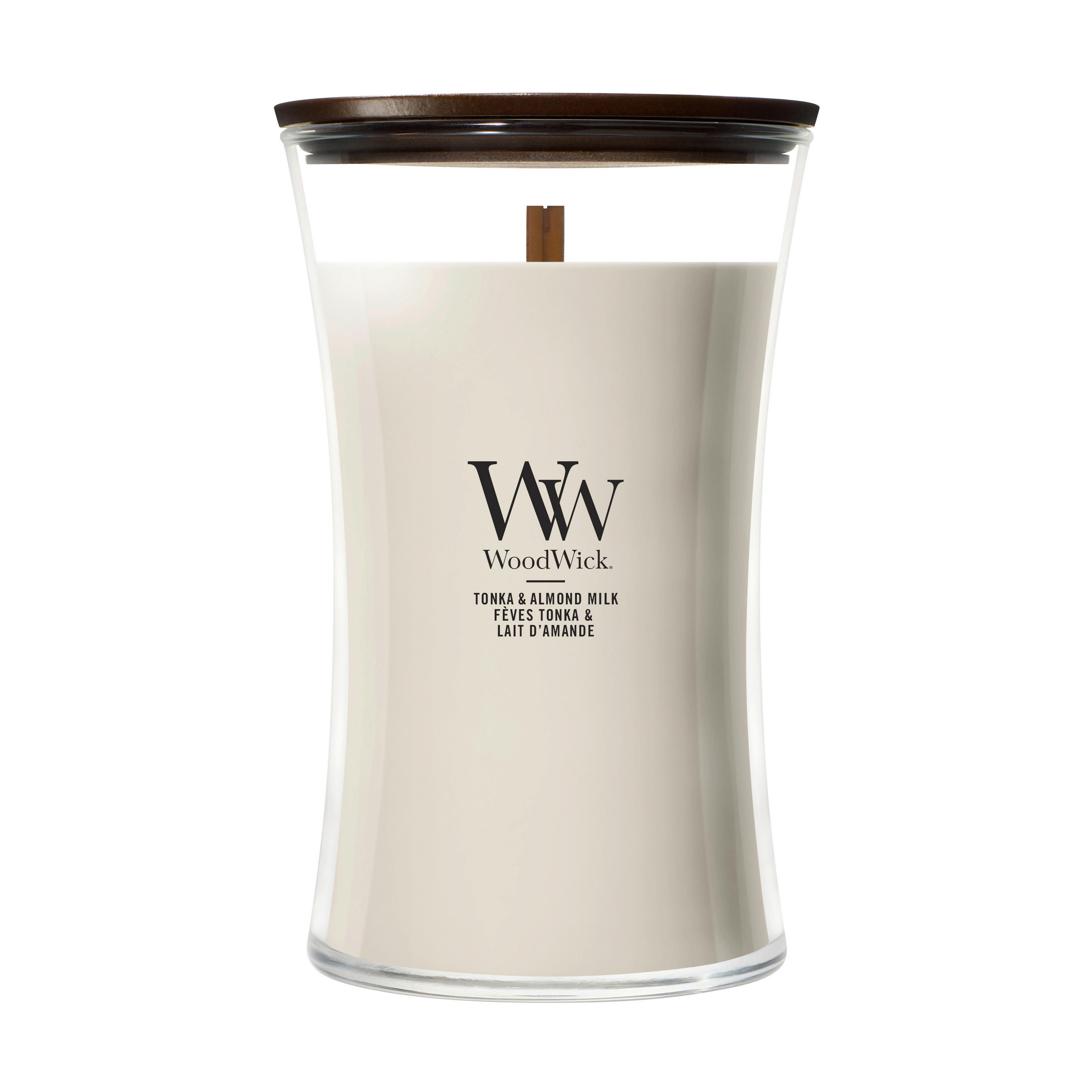 VONNÁ SVIEČKA  - svetlosivá, Basics, sklo (10.5/10.5/17.5cm) - WoodWick