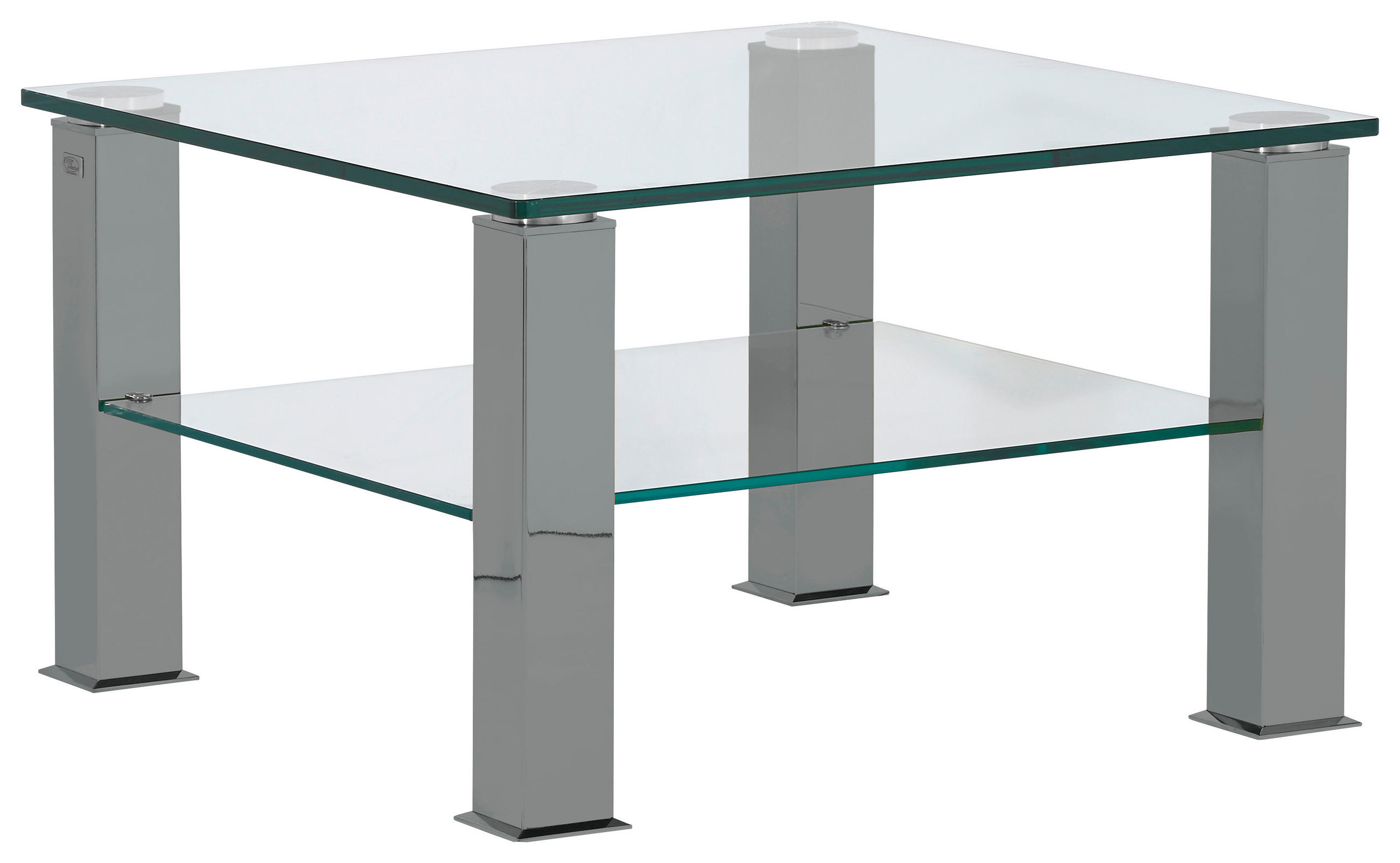 COUCHTISCH in Metall, Glas 75/75/42,5 cm  - Grau, Design, Glas/Kunststoff (75/75/42,5cm)