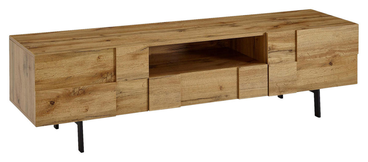 NÍZKÁ KOMODA, hnědá, 160/46/43 cm - černá/hnědá, Moderní, kov/kompozitní dřevo (160/46/43cm) - MID.YOU