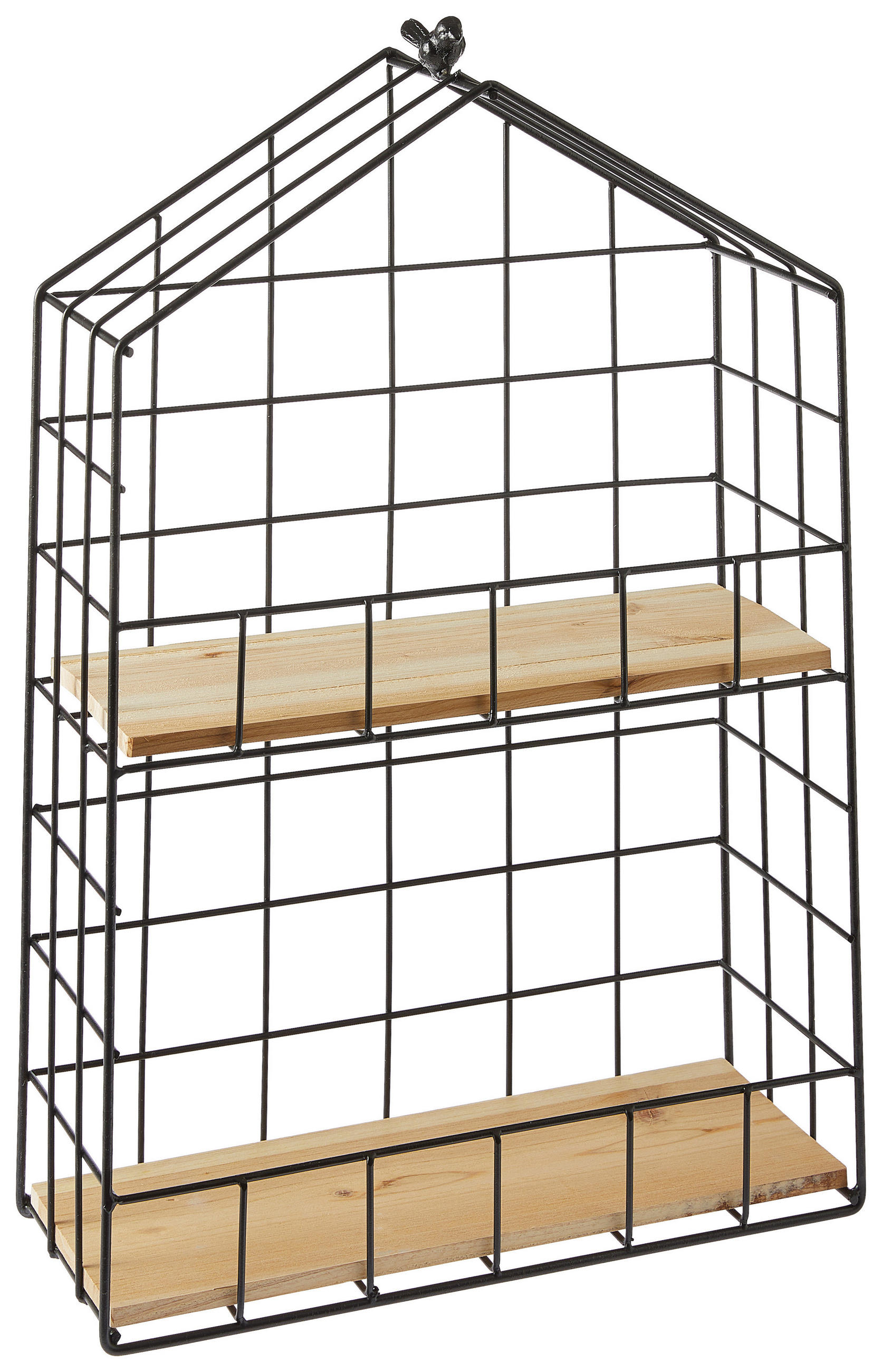 WANDREGAL 40/60/15 cm  - Schwarz, Basics, Holz/Metall (40/60/15cm) - Ambia Home