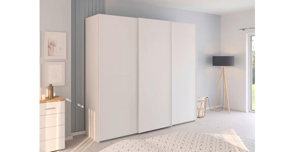 SCHWEBETÜRENSCHRANK 242/223/68 cm 3-türig Weiß  - Weiß, Design, Holzwerkstoff/Kunststoff (242/223/68cm) - Novel