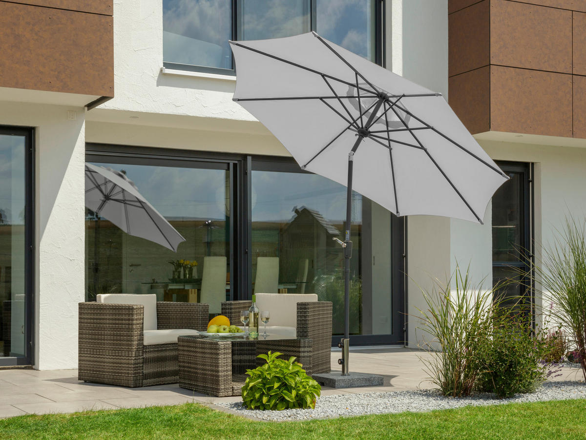 SONNENSCHIRM   - Anthrazit/Silberfarben, Basics, Textil/Metall (270/260/270cm) - Schneider