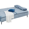 BOXSPRINGSOFA  mit Stoffauswahl Webstoff Blau  - Blau/Schwarz, Design, Textil/Metall (202/93/100cm) - Novel