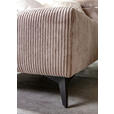 ECKSOFA Taupe Cord Rücken echt, Kopfteilverstellung, Sitzvorzug  - Taupe/Schwarz, KONVENTIONELL, Textil/Metall (170/257cm) - Carryhome