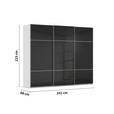 SCHWEBETÜRENSCHRANK 242/223/68 cm 3-türig Grau, Schwarz  - Alufarben/Schwarz, KONVENTIONELL, Glas/Holzwerkstoff (242/223/68cm) - Novel