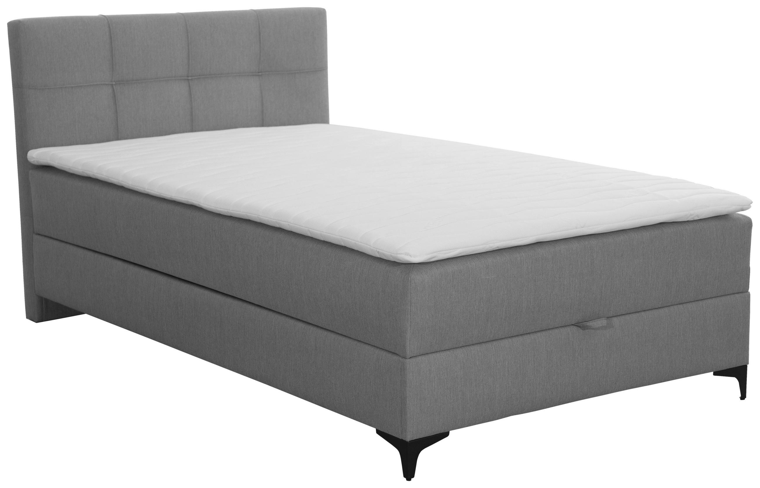 POLSTERBETT Bettkasten, Topper 100/200 cm  in Grau  - Schwarz/Grau, MODERN, Textil/Metall (100/200cm) - MID.YOU