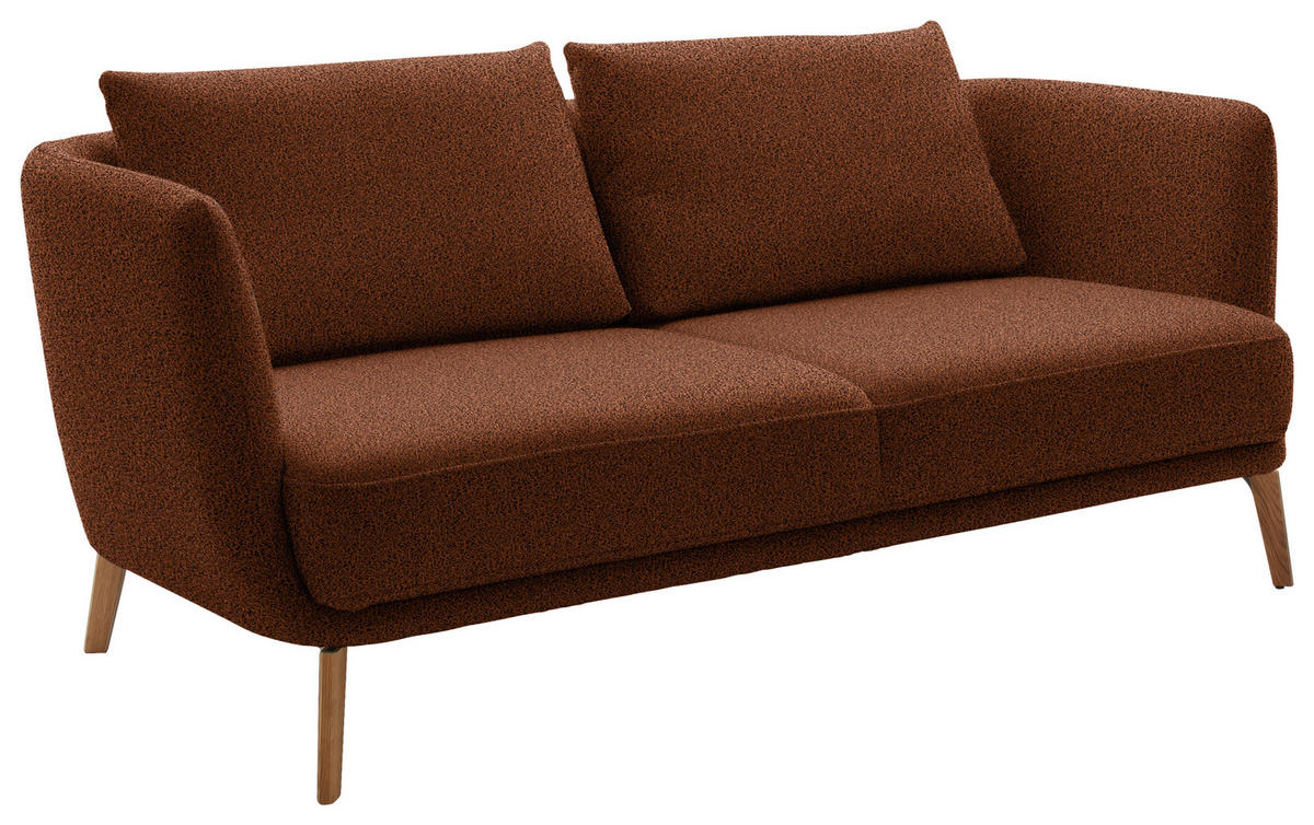 2,5-SITZER  in Flachgewebe Rostfarben  - Eichefarben/Rostfarben, Design, Holz/Textil (190/71/91cm) - Schöner Wohnen