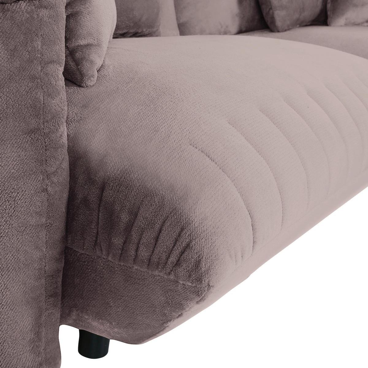 HÖRNSOFFA i plysch lerfärgad  - lerfärgad/svart, Klassisk, textil/plast (270/170cm) - MID.YOU