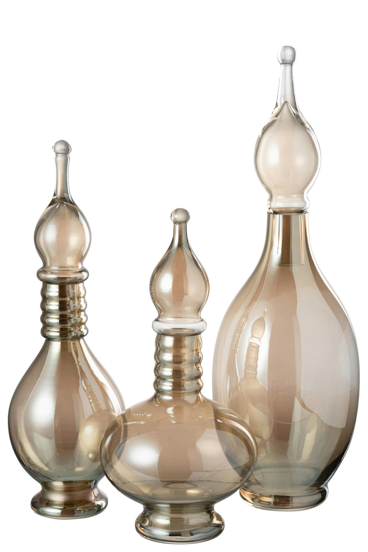 DEKOVASE  - Beige, Basics, Glas (17/17/53cm) - Ambia Home
