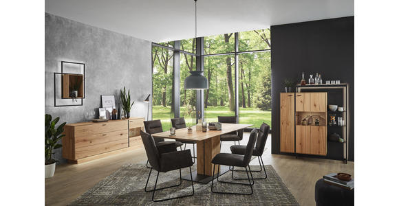 SIDEBOARD 201,9/79,9/41,1 cm - Eichefarben, MODERN, Glas/Holz (201,9/79,9/41,1cm) - Valnatura