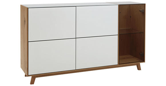 SIDEBOARD 164/92/40 cm - Eichefarben/Weiß, Natur, Glas/Holz (164/92/40cm) - Dieter Knoll