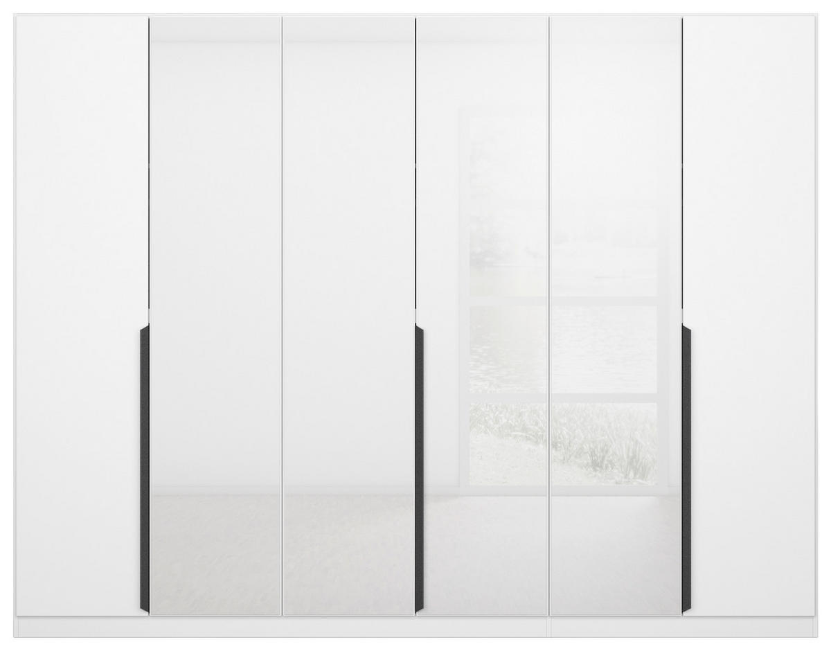 DREHTÜRENSCHRANK 271/210/54 cm Weiß, Weiß Hochglanz  - Weiß Hochglanz/Weiß, MODERN, Glas/Holzwerkstoff (271/210/54cm) - Rauch Möbel