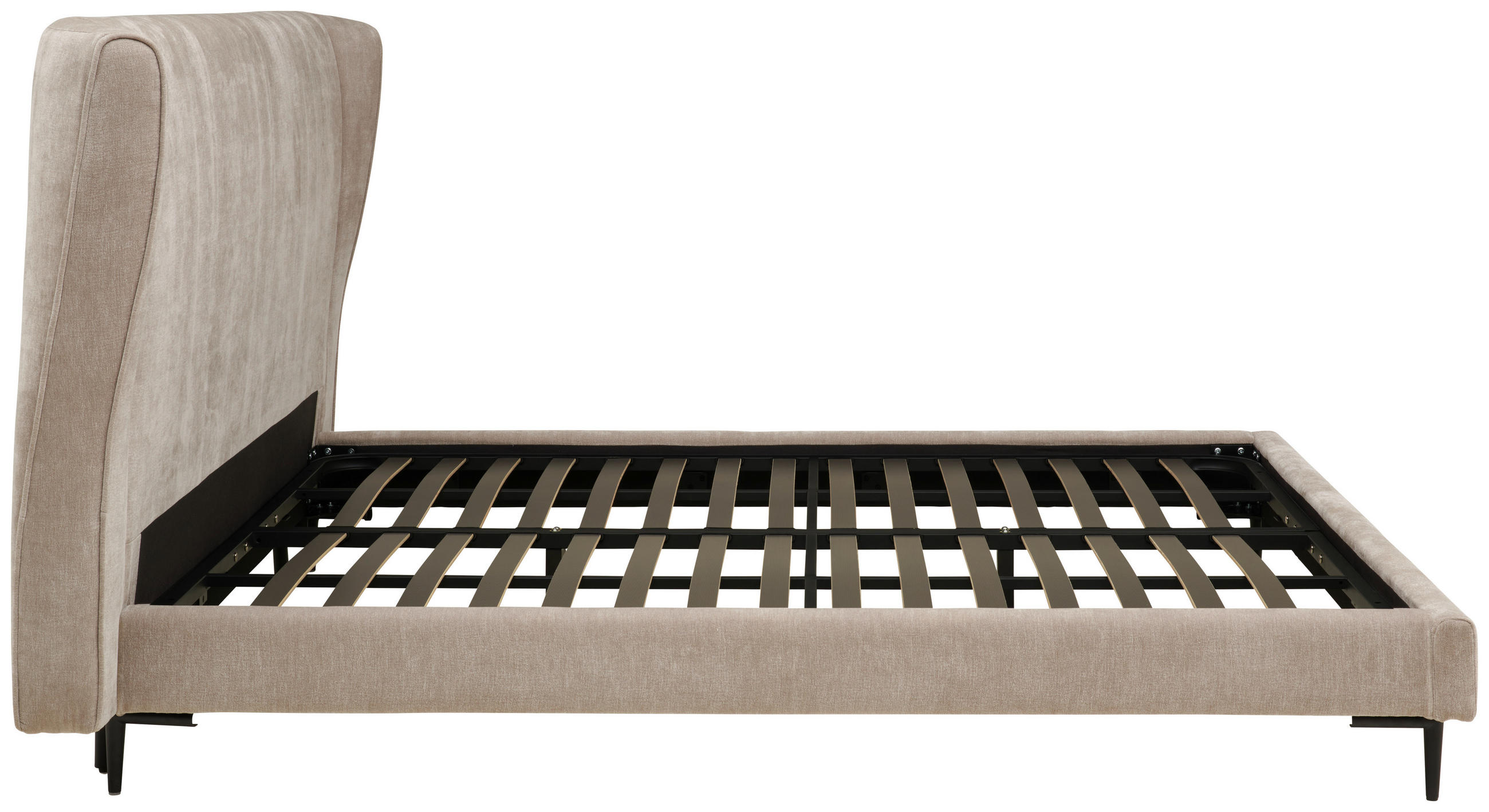 TAPECIRANI KREVET   180/200 cm   bež  - bež/crna, Moderno, drvo/metal (180/200cm) - Livetastic