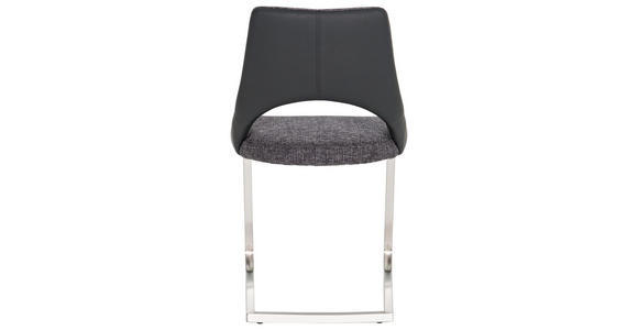 SCHWINGSTUHL Lederlook, Flachgewebe Anthrazit, Schwarz, Edelstahlfarben - Edelstahlfarben/Anthrazit, Design, Textil/Metall (50/87/60cm) - Dieter Knoll
