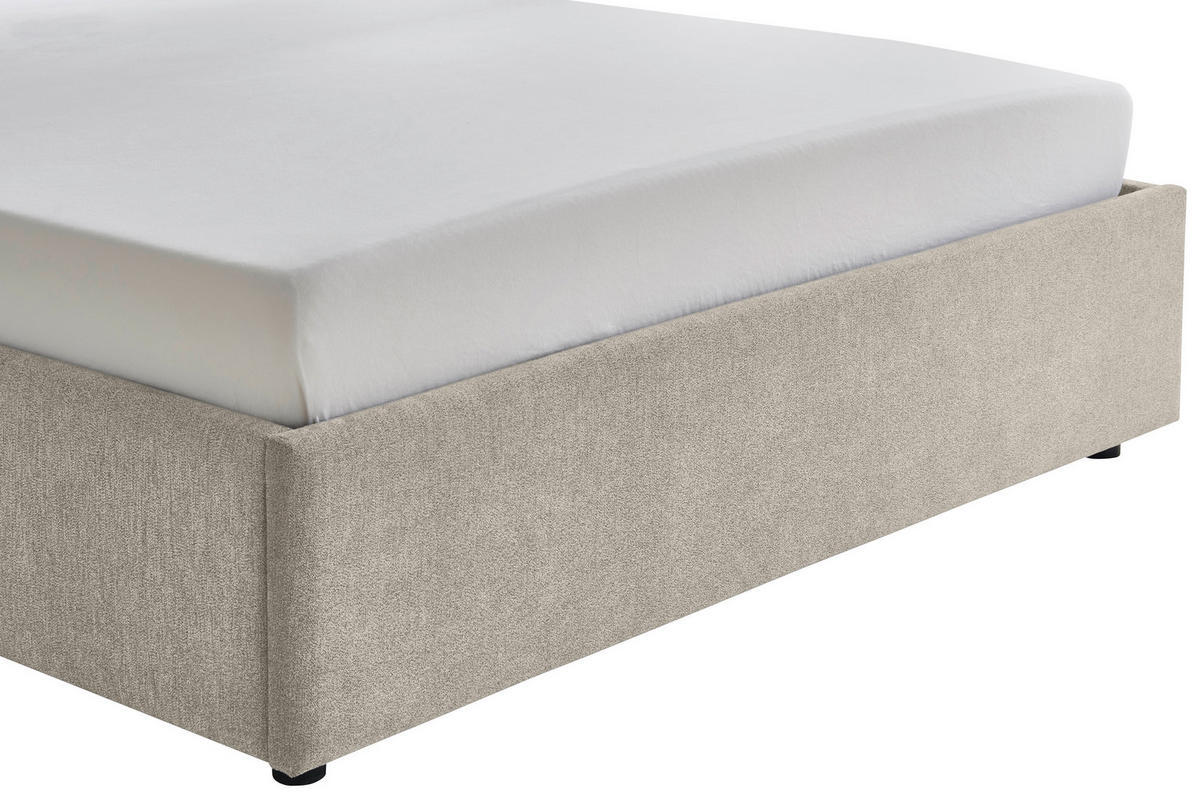 POLSTERBETT 140/200 cm  in Beige  - Beige/Schwarz, Design, Holz/Textil (140/200cm) - Boxxx