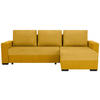 ECKSOFA Gelb Flachgewebe, Struktur  - Gelb/Schwarz, Design, Kunststoff/Textil (252/155cm) - Livetastic
