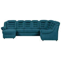 WOHNLANDSCHAFT Blau Chenille  - Blau/Schwarz, KONVENTIONELL, Kunststoff/Textil (165/333/216cm) - Livetastic