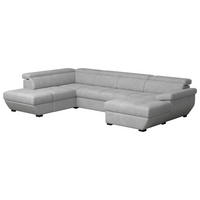 WOHNLANDSCHAFT Grau  - Schwarz/Grau, Konventionell, Kunststoff/Textil (224/332/170cm) - Livetastic