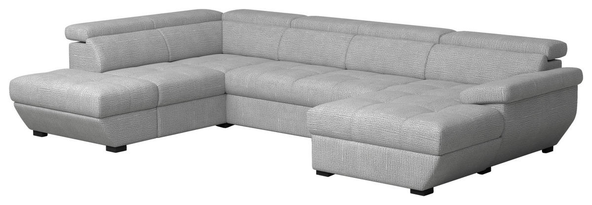 WOHNLANDSCHAFT Grau  - Schwarz/Grau, Konventionell, Kunststoff/Textil (224/332/170cm) - Livetastic