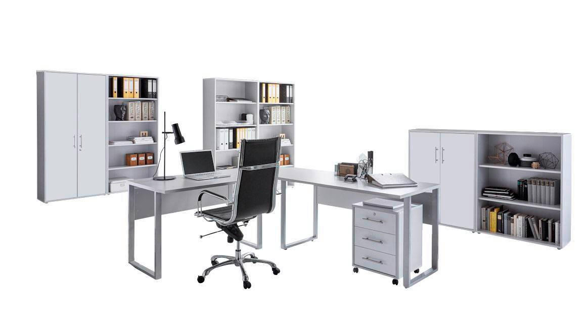 BÜRO - Weiß/Grau, MODERN, Holzwerkstoff/Metall - MID.YOU