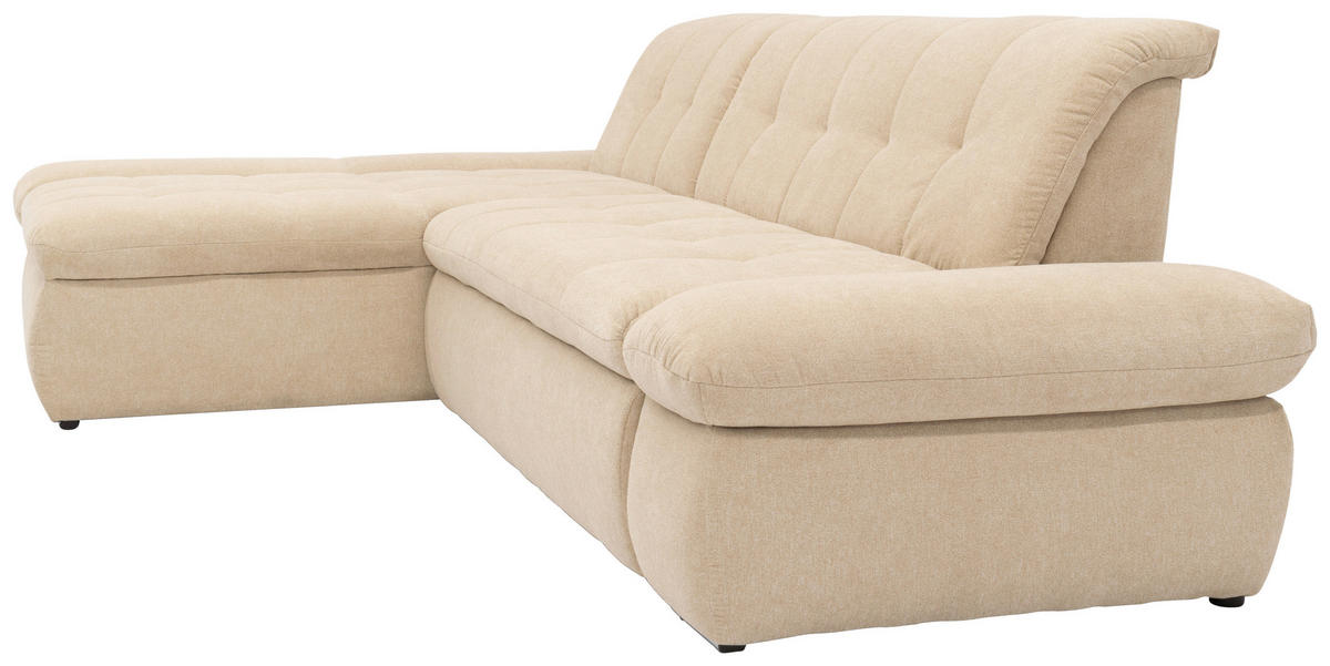 ECKSOFA Beige Mikrofaser  - Chromfarben/Beige, KONVENTIONELL, Textil/Metall (172/300cm) - MID.YOU