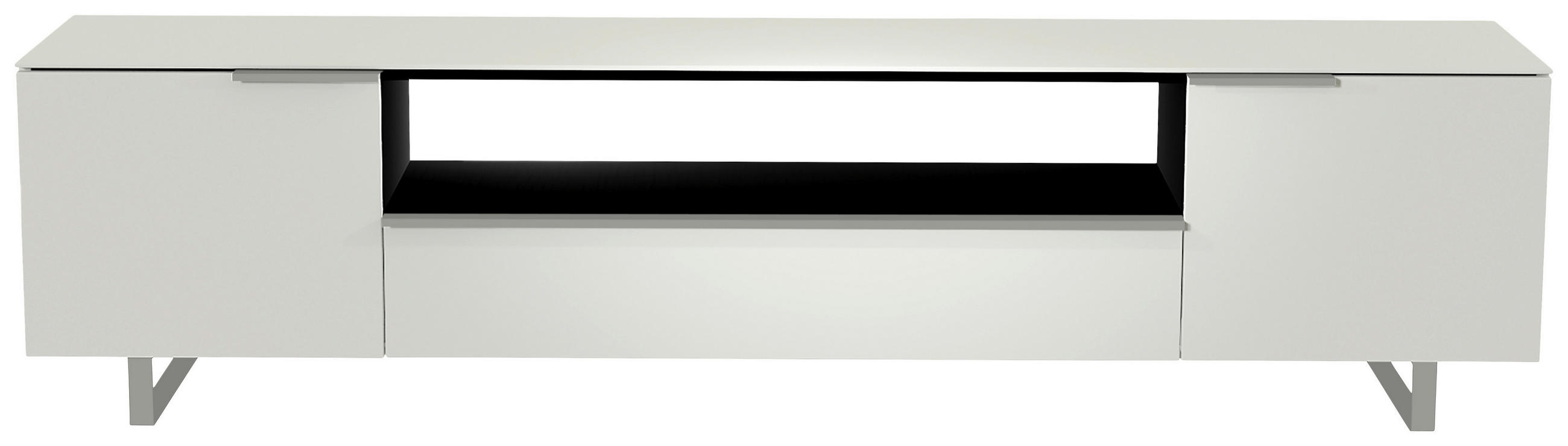 LOWBOARD  in 210/51/45 cm  - Alufarben/Weiß, Design, Glas/Holzwerkstoff (210/51/45cm) - Moderano