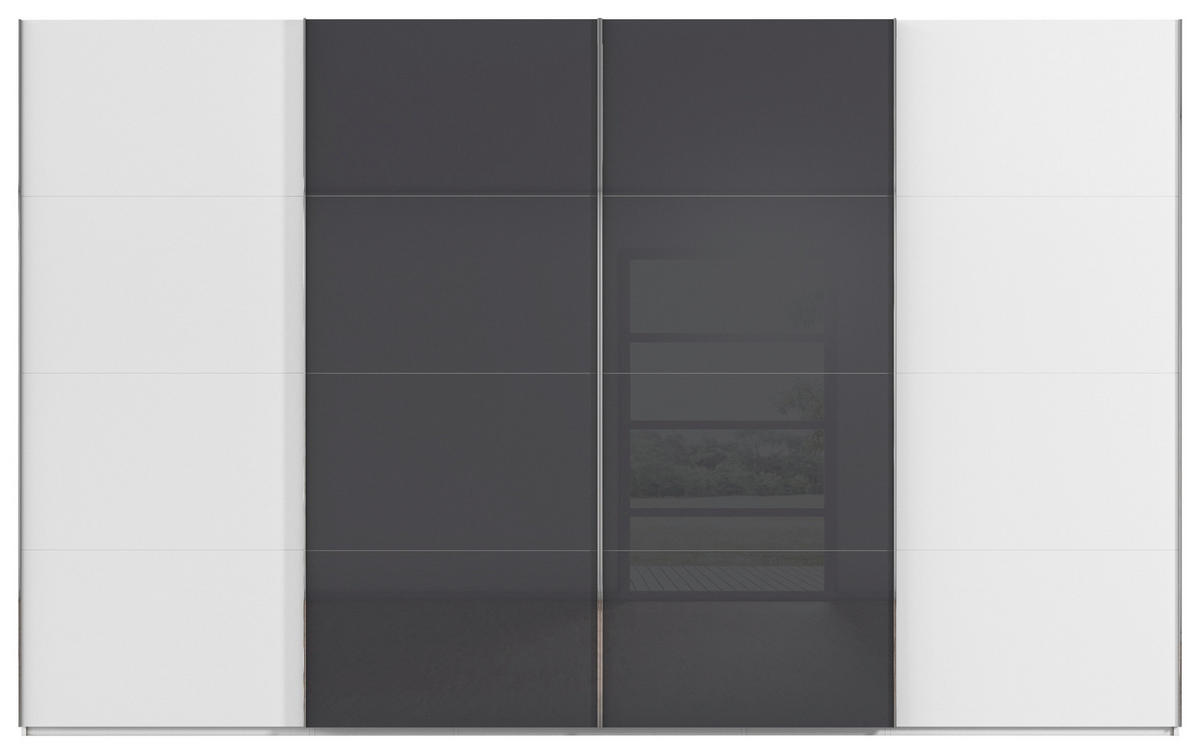 SCHWEBETÜRENSCHRANK 361/235/68 cm 4-türig  - Chromfarben, KONVENTIONELL, Glas/Holzwerkstoff (361/235/68cm) - Novel
