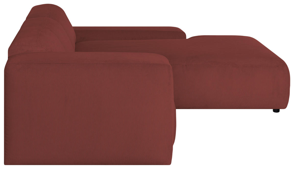 ECKSOFA HANNAH Rot Cord  - Rot/Schwarz, Design, Kunststoff/Textil (304/200cm) - MID.YOU