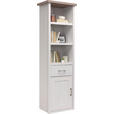 STANDREGAL  60/201/43 cm Weiß, Trüffeleichefarben  - Trüffeleichefarben/Graphitfarben, LIFESTYLE, Holzwerkstoff/Metall (60/201/43cm) - Carryhome