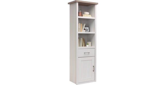 STANDREGAL 60/201/43 cm Weiß, Trüffeleichefarben - Trüffeleichefarben/Graphitfarben, LIFESTYLE, Holzwerkstoff/Metall (60/201/43cm) - Carryhome