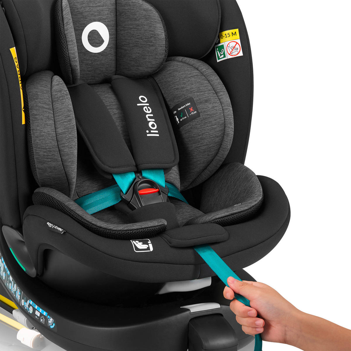 KINDERAUTOSITZ Navy i-Size   - Türkis/Schwarz, Basics, Kunststoff (49cm) - Lionelo