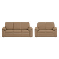 SITZGARNITUR Chenille Altrosa, Hellbraun  - Hellbraun/Alufarben, Konventionell, Textil/Metall (208/156/96/89cm) - Beldomo Comfort