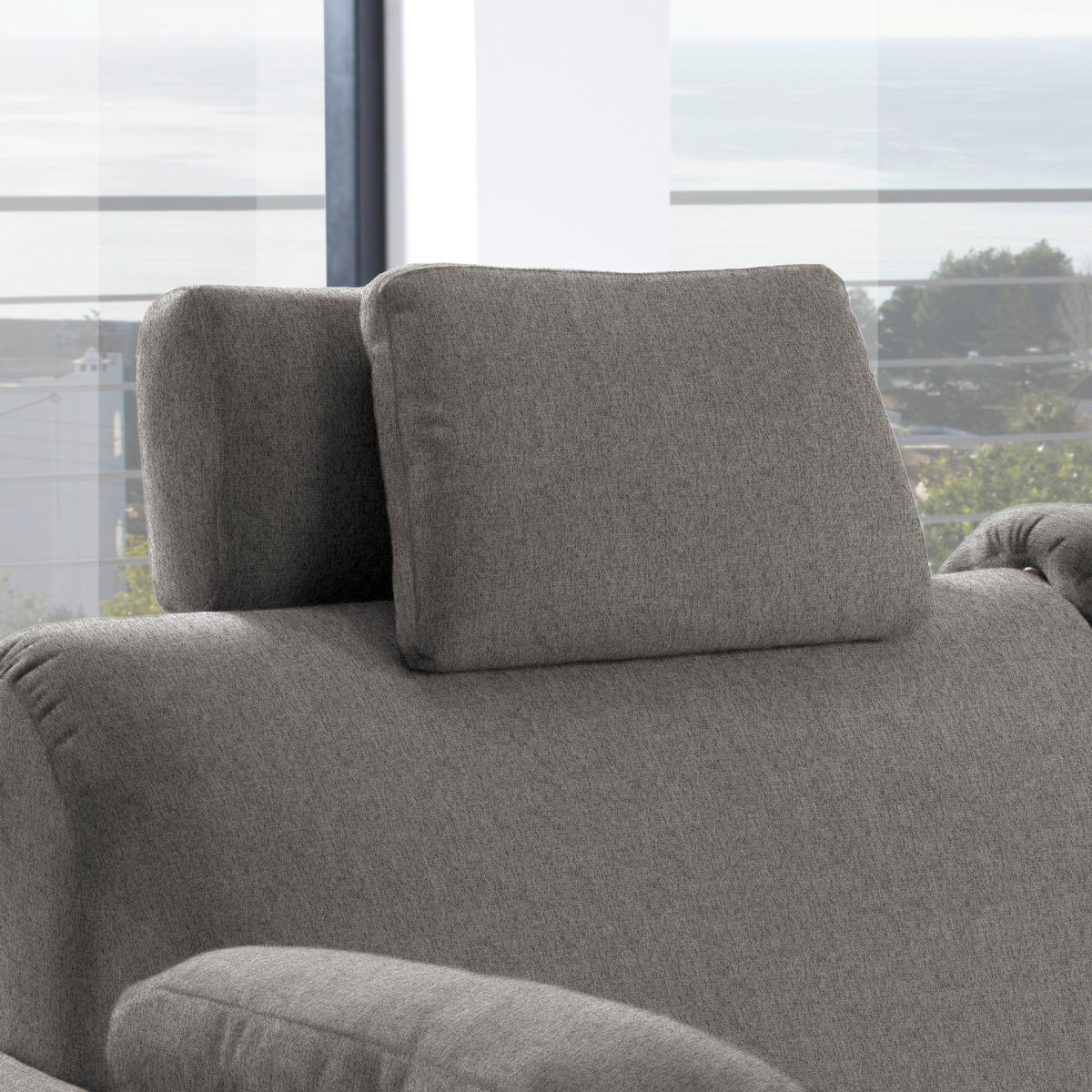 ECKSOFA in Flachgewebe Schlammfarben  261/203 cm  - Schlammfarben/Eichefarben, KONVENTIONELL, Holz/Textil (261/203cm) - Sedda