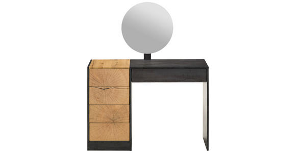 SCHMINKTISCH in Grau, Eichefarben  - Eichefarben/Grau, Design, Glas/Holzwerkstoff (110/40/132cm) - Carryhome