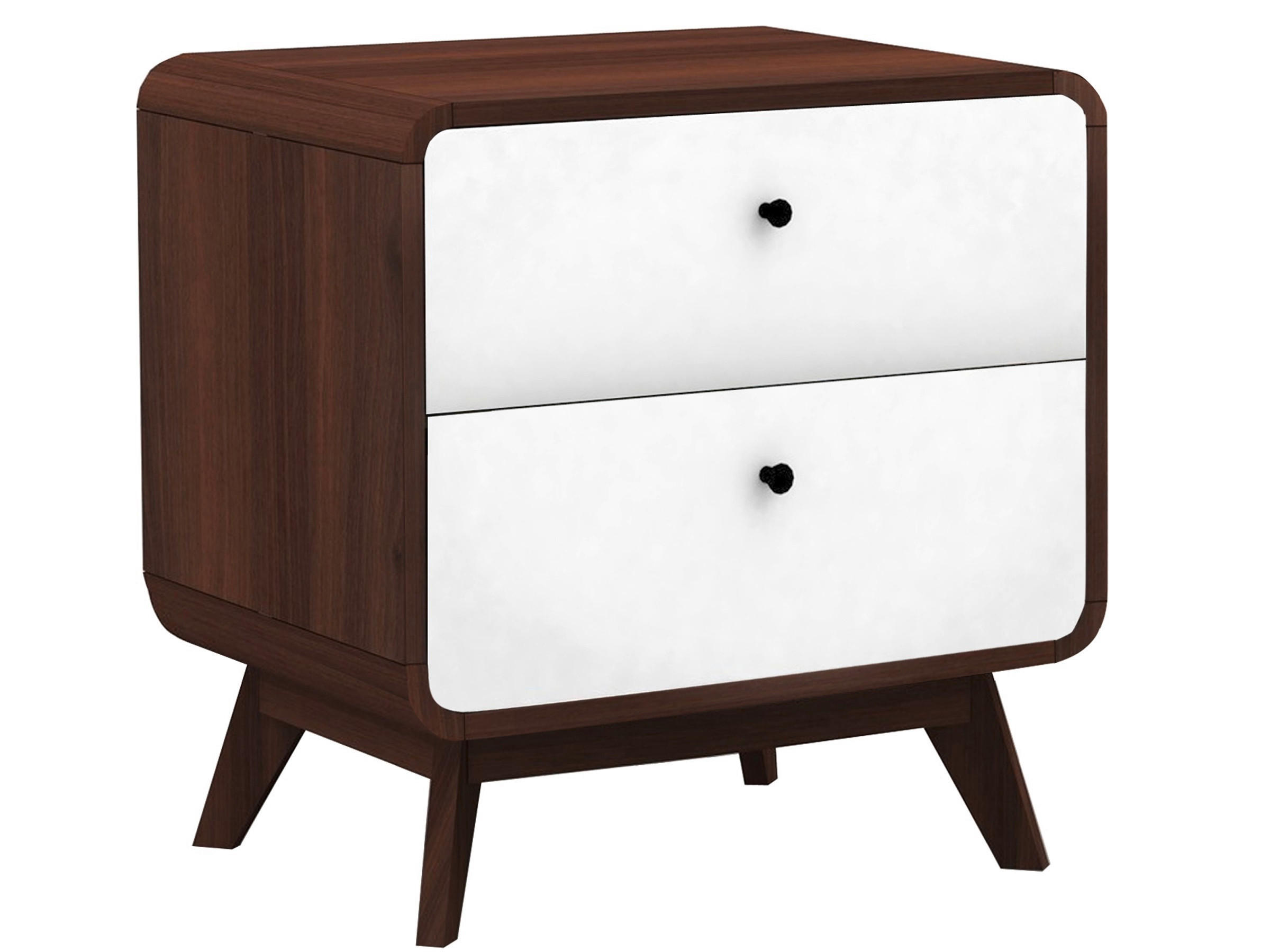 NACHTTISCH 51/53/39 cm  - Walnussfarben/Weiß, Design, Holz/Holzwerkstoff (51/53/39cm) - MID.YOU