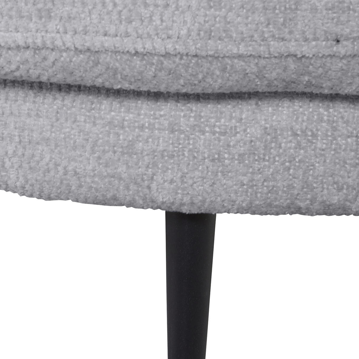 ECKSOFA in Chenille Grau  - Schwarz/Grau, Konventionell, Textil/Metall (140/275cm) - Carryhome