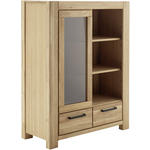 HIGHBOARD 109/140/45 cm  - Wildeiche/Schwarz, Natur, Glas/Holz (109/140/45cm) - Carryhome