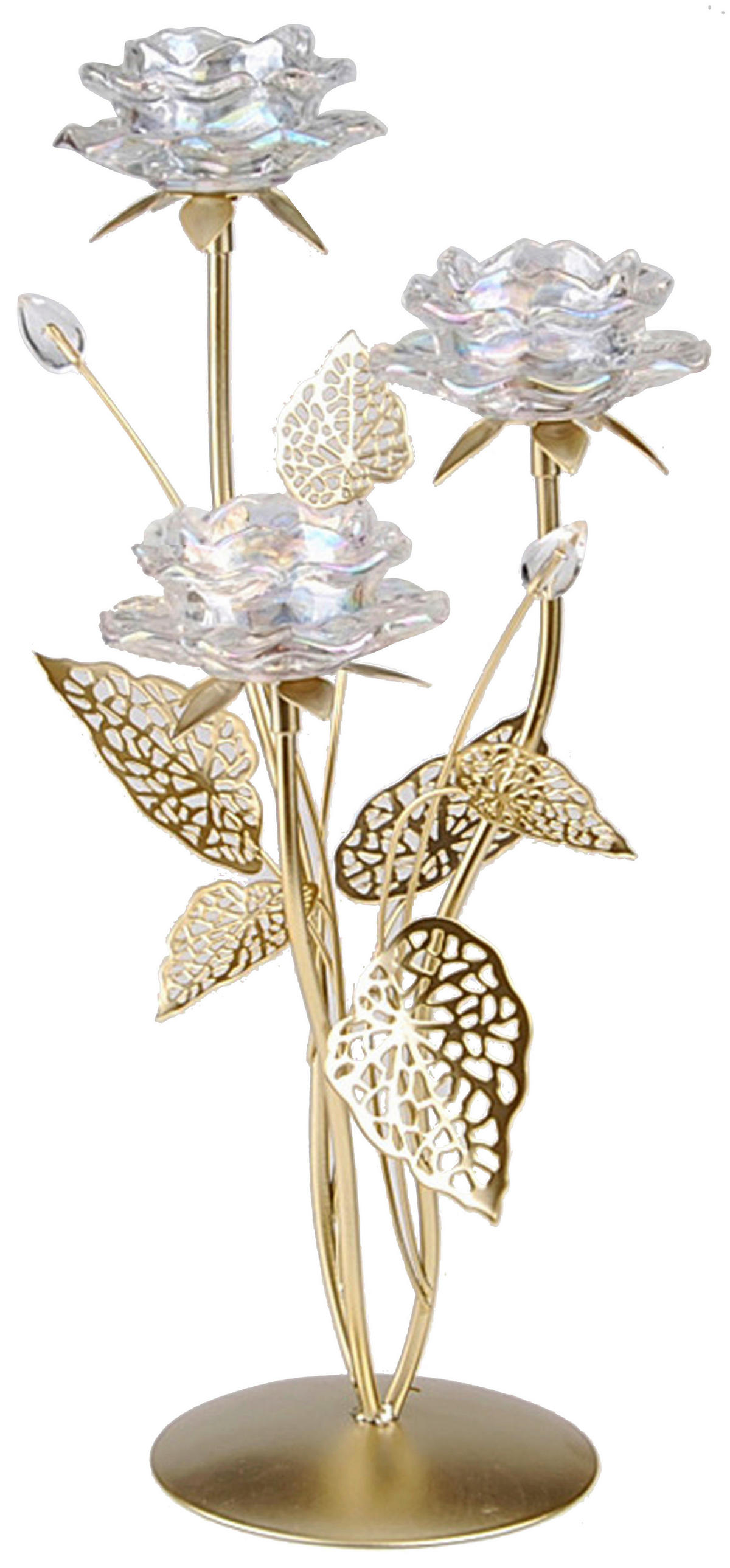 TEELICHTHALTER  - Klar/Goldfarben, LIFESTYLE, Glas/Metall (23/42/20,5cm) - Ambia Home