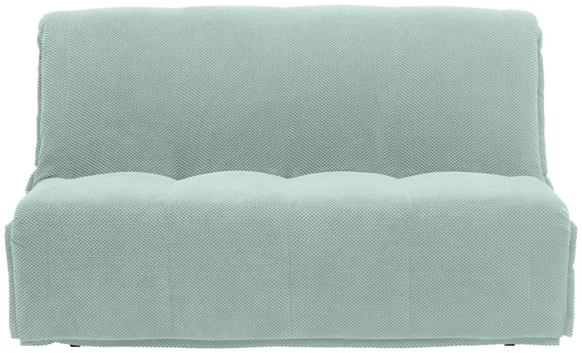 SCHLAFSOFA  mit Liegefunktion Velours Mintgrün  - Schwarz/Mintgrün, Design, Kunststoff/Textil (148/88/110cm) - Livetastic