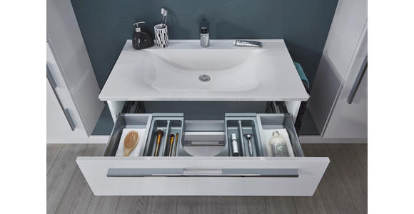 BADEZIMMER  in 90 cm  - Weiß, KONVENTIONELL, Holzwerkstoff/Stein (90cm) - Dieter Knoll